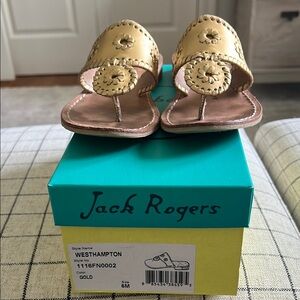 Jack Rogers Gold Sandals, size 6, good used condition
